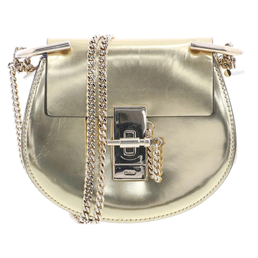 Chloe Drew Chain Bag Shoulder Leather Gold